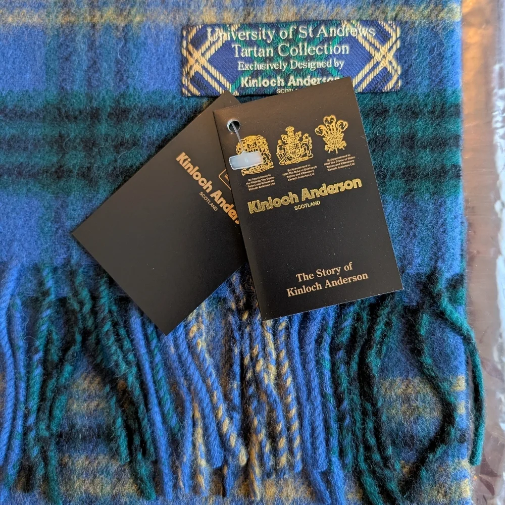 2 Kinloch Anderson St Andrews University Tartan Lambswool Scarves NEW ! - Picture 2 of 5